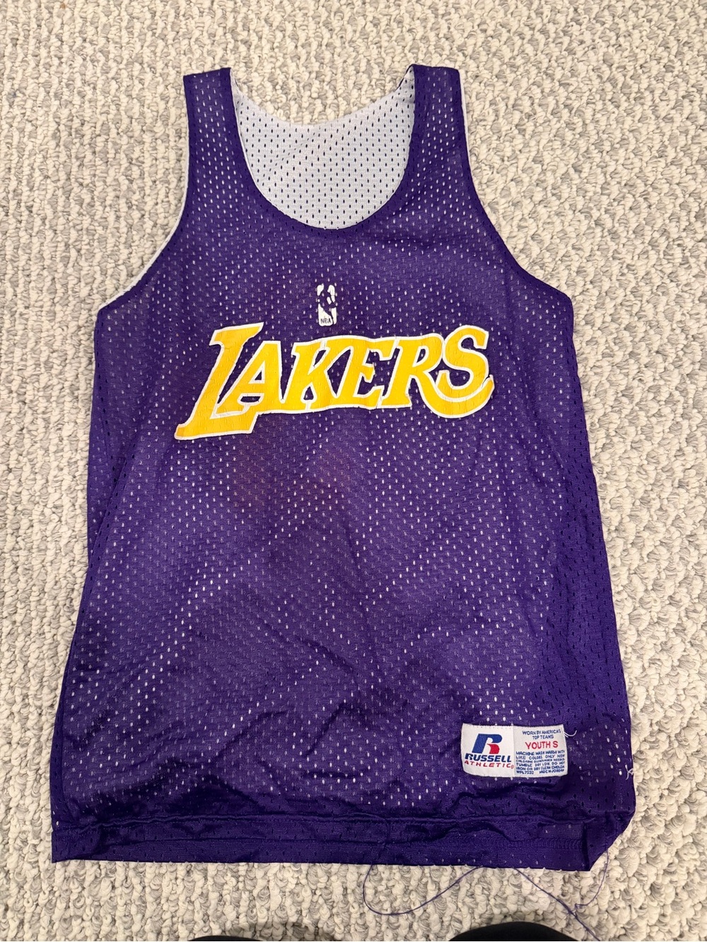 Russell Athletic Lakers Purple and Yellow Mesh Tank